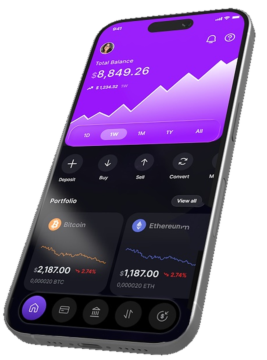 Cap Finance mobile app portfolio screen
